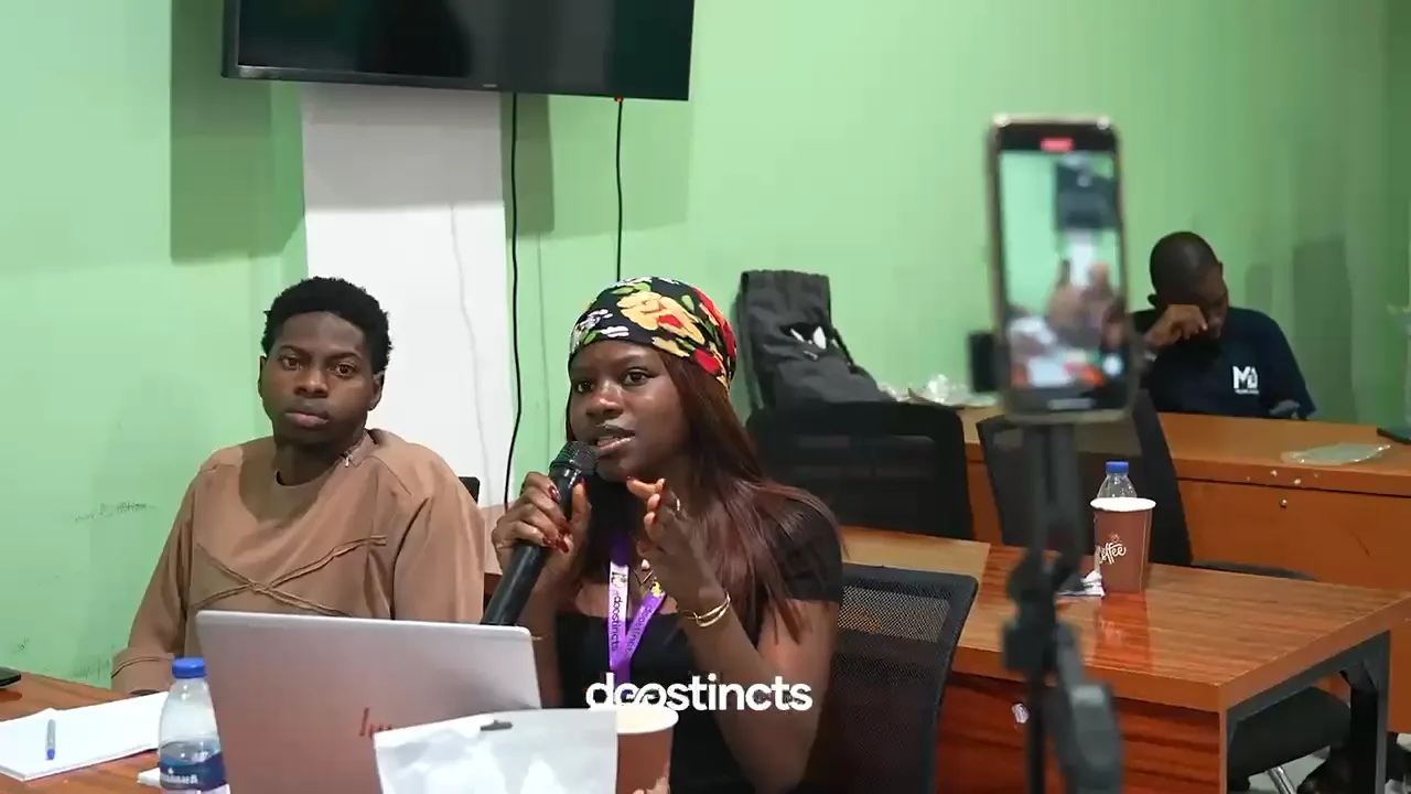 Participants asking questions during a session